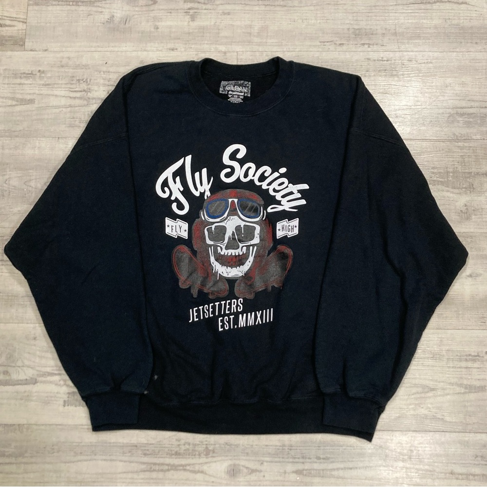 Gildan Fly Society Hoodless Sweatshirt - Size Large